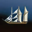 北海三桅橫方帆大型船